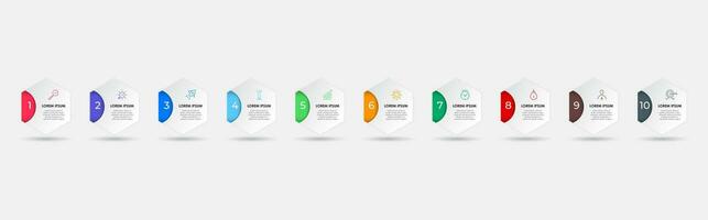 Vector Infographic design business template with icons and 10 options or steps