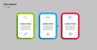 Vector Infographic design business template with icons and 3 options or steps.