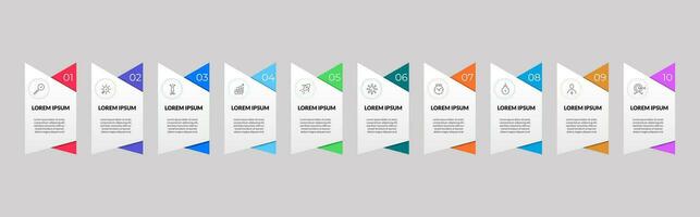 Vector Infographic design business template with icons and 10 options or steps