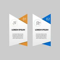 Minimal Business Infographics template. Timeline with 2 steps, options and marketing icons . vector