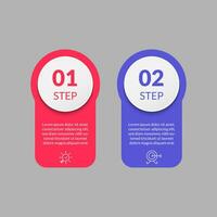 Minimal Business Infographics template. Timeline with 2 steps, options and marketing icons . vector