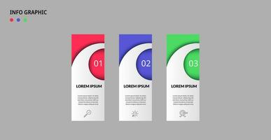 Vector Infographic design business template with icons and 3 options or steps.