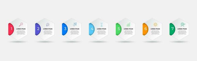 Vector Infographic design business template with icons and 7 options or steps.