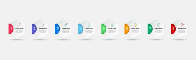 Vector Infographic design business template with icons and 8 options or steps.