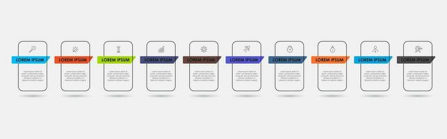 vector infografía diseño negocio modelo con íconos y 10 opciones o pasos