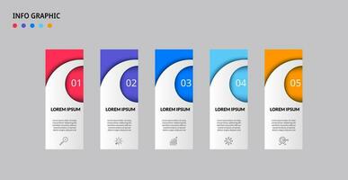 Vector Infographic design business template with icons and 5 options or steps.