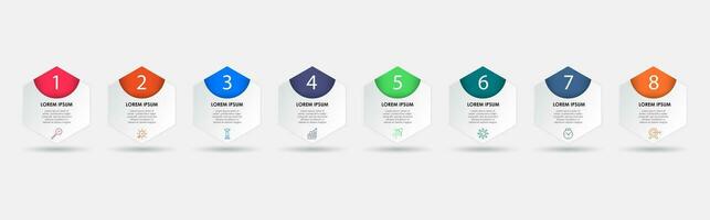 Vector Infographic design business template with icons and 8 options or steps.