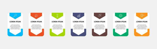 Vector Infographic design business template with icons and 7 options or steps.