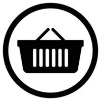 Shopping bag supermarket for hand icon. Plastic basket for shop sign. Vector illustration