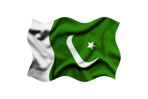 Waving the flag of PAKISTAN on a transparent background. 3d rendering. Clipping Path Included png