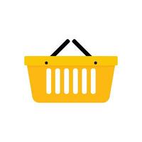 cesta compras icono para supermercado, tienda y paquete añadir rebaja compra, vector ilustración