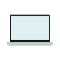 Laptop front view isolated. Notebook equipment with place for text. Vector illustration