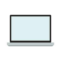 Laptop front view isolated. Notebook equipment with place for text. Vector illustration