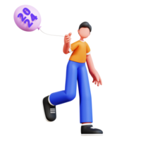 3D Character New Year Male Illustration png