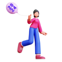 3d personnage Nouveau année femelle illustration png