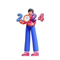 3d personaje nuevo año hembra ilustración png