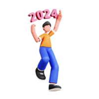 3D Character New Year Male Illustration png