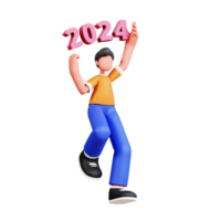 3d personnage Nouveau année Masculin illustration png