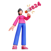 3d personnage Nouveau année femelle illustration png