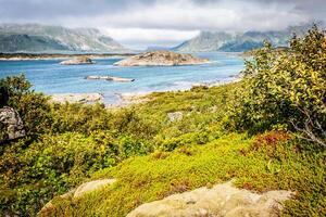 hermoso paisaje de noruega, escandinavia foto