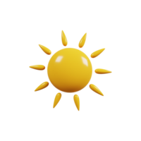 Sun icon Meteorological sign. 3D render. png