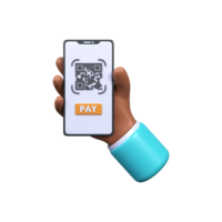 Scanning a QR code on a smartphone. Online payment icon png