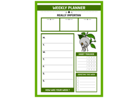 ADHD Planner - Weekly Planner With SKull And Plant Theme png