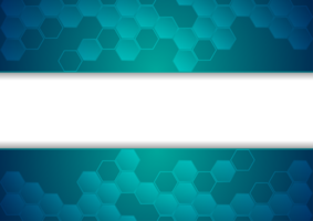 Blue abstract hexagons concept technology background png
