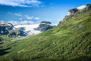 Mountain scenery in Jotunheimen National Park in Norway photo