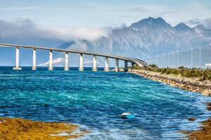 bridge on the river in Norway photo