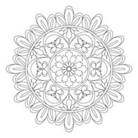 Mandala flower for adult coloring book. vector