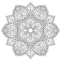 Mandala flower for adult coloring book. vector