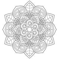 Mandala flower for adult coloring book. vector