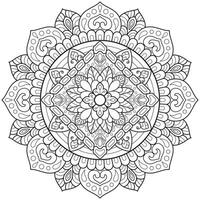 Mandala flower for adult coloring book. vector