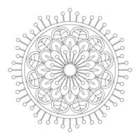 Mandala flower for adult coloring book. vector