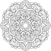 Mandala flower for adult coloring book. vector