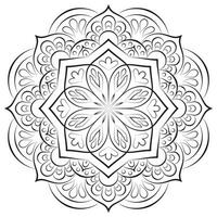 Mandala flower for adult coloring book. vector