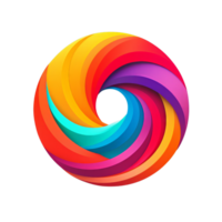 a colorful swirl logo on a transparent background png