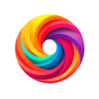 a colorful swirl logo on a transparent background png