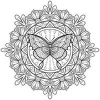 Mandala flower for adult coloring book.Mandala flower coloring pages. vector