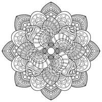 Mandala flower for adult coloring book. vector