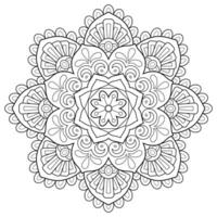 Mandala flower for adult coloring book. vector