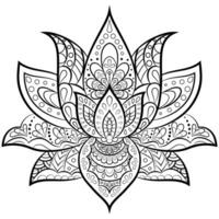 Mandala flower for adult coloring book. vector