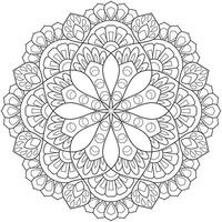 Mandala flower for adult coloring book. vector