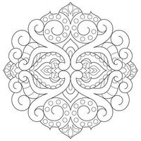 Mandala flower for adult coloring book. vector