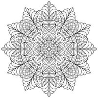 Mandala flower for adult coloring book. vector