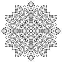 Mandala flower for adult coloring book. vector