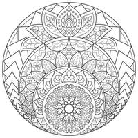 Mandala flower for adult coloring book. vector