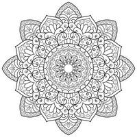 Mandala flower for adult coloring book. vector