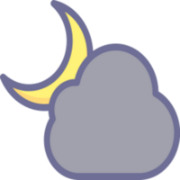 Weather night illustration design png